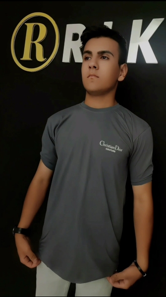 تیشرت بیسیک رنگ طوسی مردانه