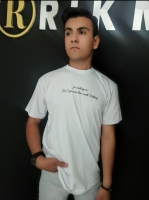 تیشرت سفید پیش و پشت چاپ مردانه