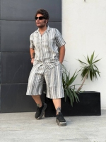 ست پیراهن و شلوارک ORIGINAL سفید طوسی مشکی