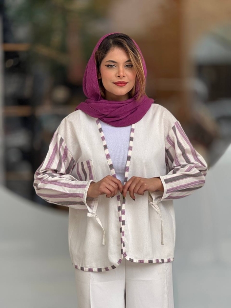 مانتو آستین راه راه گِت دار