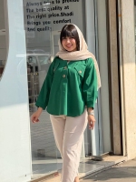 مانتو جلو بسته یقه 7 جلو جیب