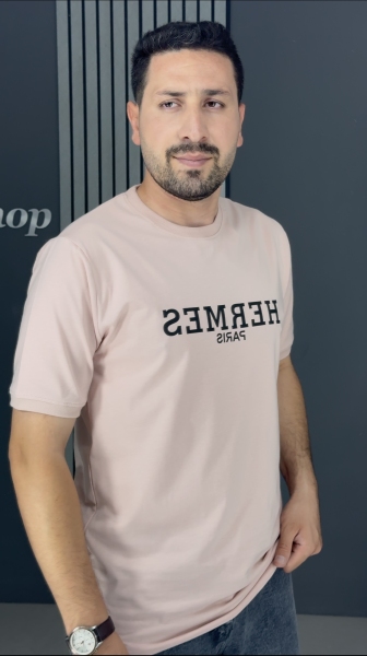تیشرت نخ پنبه چاپی گلبهی