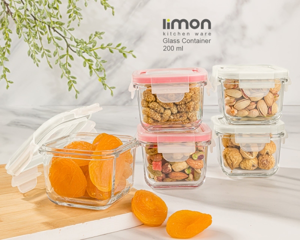 ظرف شیشه ای 200 میلی لیتر