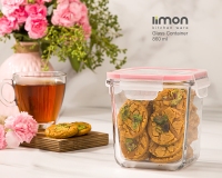 ظرف شیشه ای مربع دربدار 860 میلی لیتر