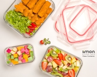 ست ظرف شیشه ای 6 پارچه مستطیل