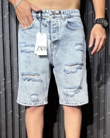 شلوارک جین زارا آبی یخی کد 804