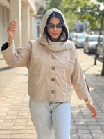 کت آستردار دکمه چوبی