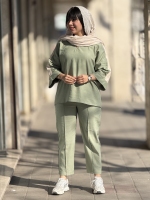 ست کتان جلو بسته 2دکمه