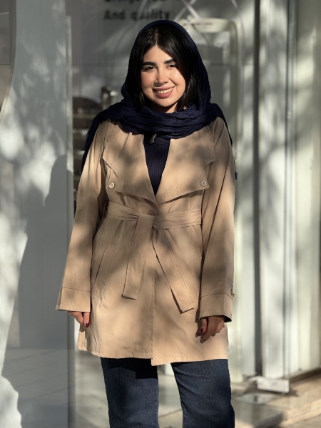 بارانی یقه دوبل کوتاه