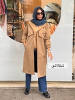 مانتو پاییزه بلند جلیقه دکمه