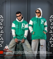 هودی ترکیبی سبز و سفید