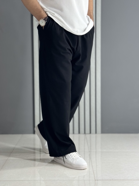 شلوار اسلش بگ گلکسی مشکی ساده ( قد 110 سانت )