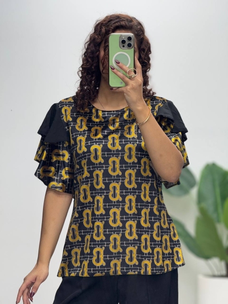 شومیز آستین کوتاه حلزونی