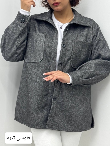 پالتو 2جیب ساده جلو دکمه