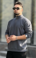 نیم زیپ Zhakard خاکستری