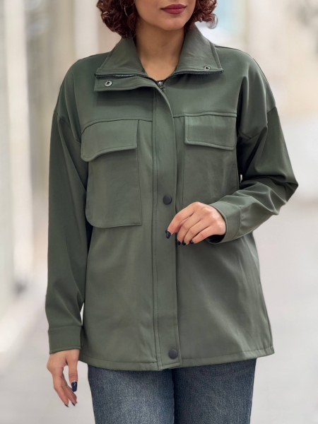 بارونی جلو زیپ بالا 2 جیب