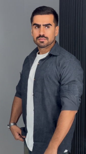 پیراهن مخمل کبریتی طوسی