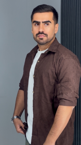 پیراهن مخمل کبریتی شکلاتی