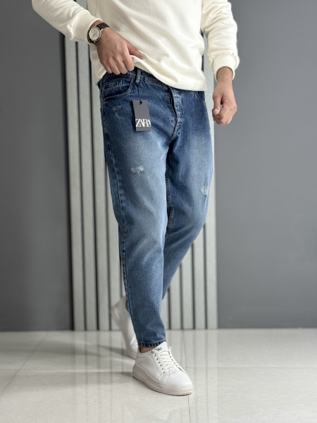 شلوار بوی فرند آبی ( قد 96 سانت )