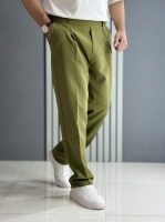 شلوار نیم بگ مازراتی سبز تیره ( قد 105 سانت/ پشت کمر کش)