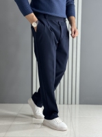 شلوار نیم بگ مازراتی دبل سرمه ای( قد 105 سانت / پشت کمر کش )