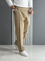 شلوار نیم بگ مازراتی دبل نسکافه ای ( قد 105 سانت/ پشت کمر کش )