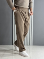 شلوار نیم بگ مازراتی دبل موکایی ( قد 105 سانت/ پشت کمر کش)