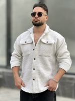 پیراهن پشمی Shayno سفیدشیری 2جیب