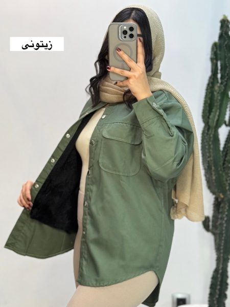مانتو کتان پشت بلند کرکی