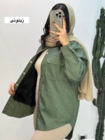 مانتو کتان پشت بلند کرکی