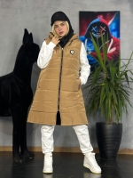 پافر بلند دخترانه OFF WHITE نسکافه ای