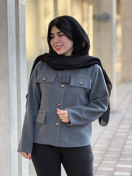 پالتو دکمه مشکی4جیب