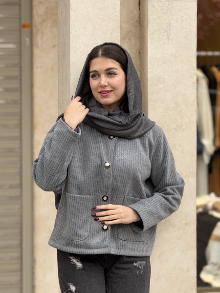 کت فوتر یقه گرد کج راه