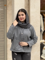 کت فوتر یقه گرد کج راه