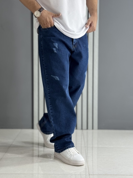 شلوار جین بگ ویژه آبی تیره ( قد 112 سانت )