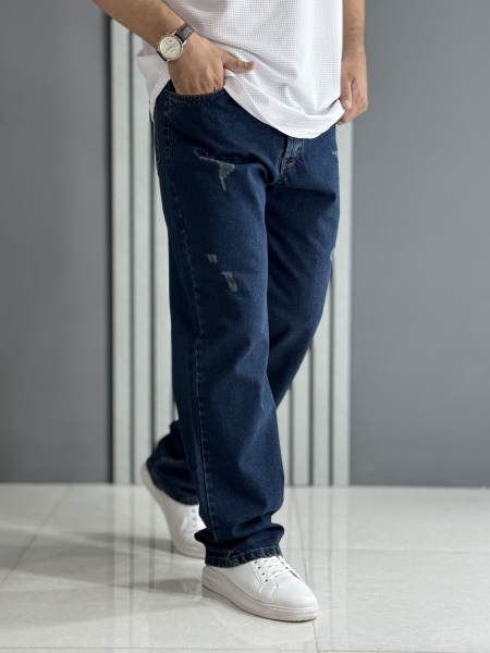 شلوار جین بگ ویژه آبی تیره (قد 112 سانت )