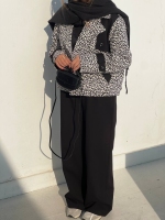 ست کت و شلوار آستردار پلنگی