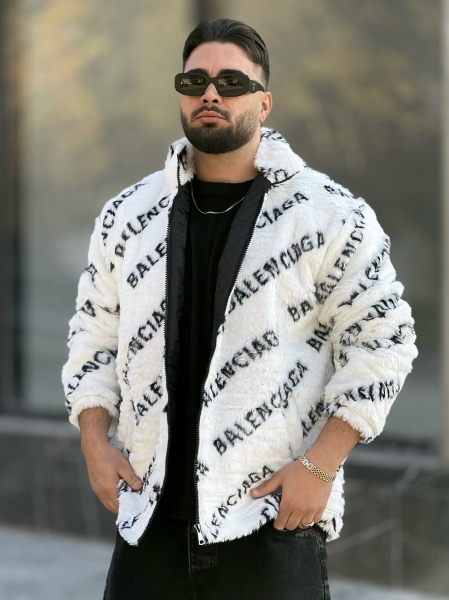 کاپشن پوست Balenciaga سفید