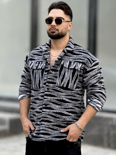 پیراهن پشمی Emence سفید مشکی راه