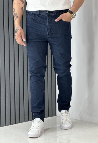 شلوار جین راسته ابی سرمه ای