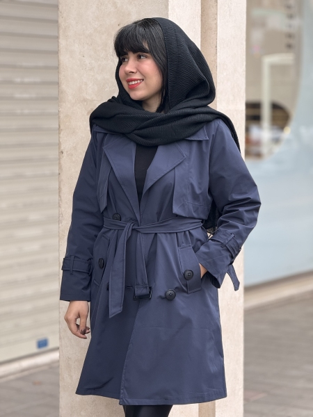 بارانی4دکمه جیب پاکتی بلند