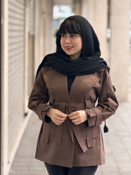 بارانی کمردار مچ چسبی