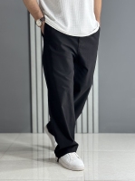 شلوار بگ استایل کتان نیل مشکی ( کمر کش /قد 105 سانت )