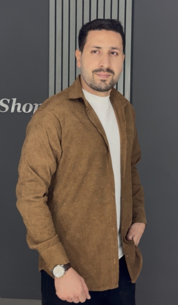 پیراهن مخمل نسکافه ای