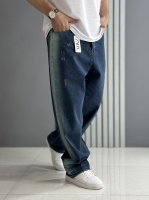 شلوار مردانه جین بگ ویژه آبی ( قد 112 سانت )