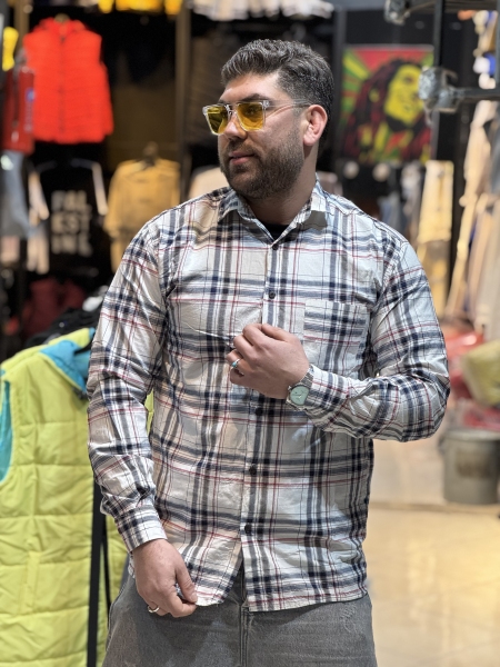 پیراهن چهار خانه پارچه 100در100پنبه بدونه آب رفت