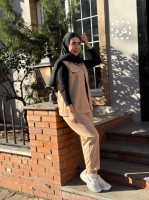 ژیله شلوار کتان دکمه آیینه ای