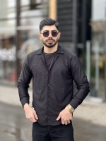 پیراهن آستین بلند بیسکوییتی Azad مشکی