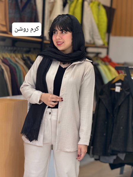 مانتو شومیزی کتیبه آستین سه رب