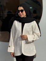 مانتو جلوباز ژاکارد نواردار